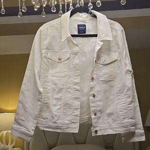 Calvin Klein Women's White Jean Jacket EUC